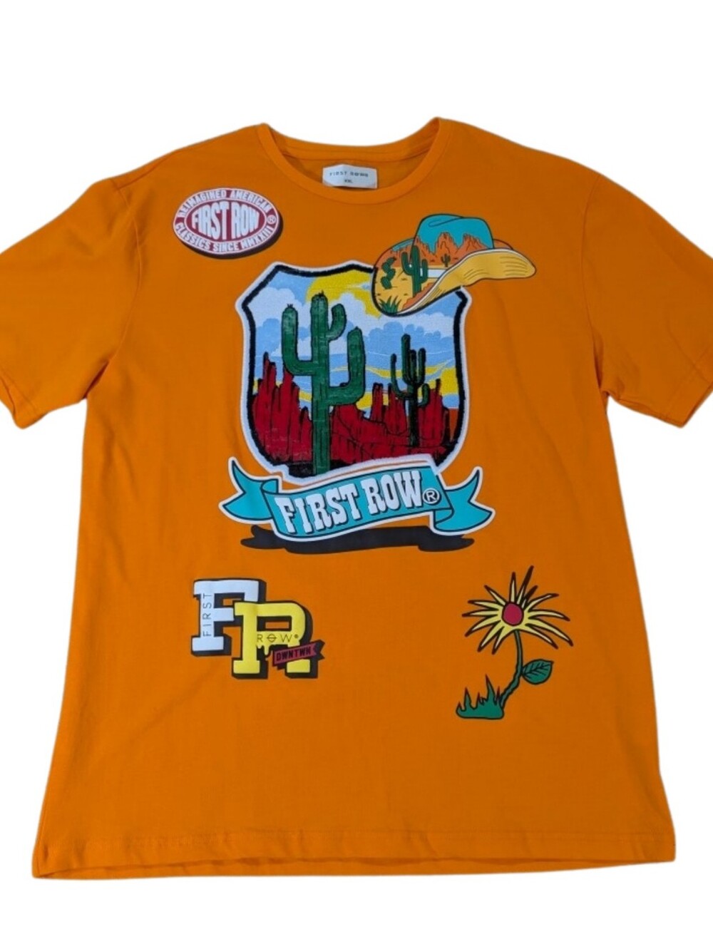 First Row Orange Wild & Free Desert Cactus Graphic Tee XXL NWOT